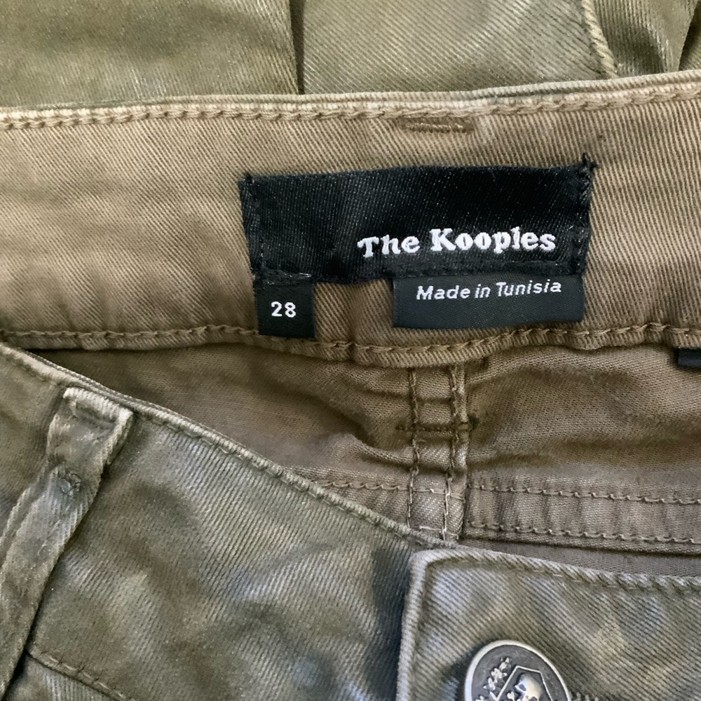 The Kooples Khaki Leather Effect Coated Jeans Ankle Length sz 28 - Picture 4 of 9